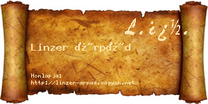 Linzer Árpád névjegykártya